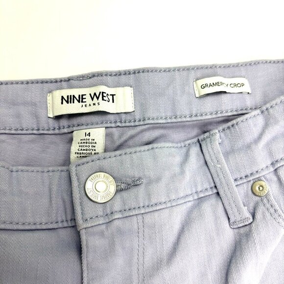 Nine West Gramercy Crop Women's size 14 Purple Denim Jeans - Picture 2 of 4